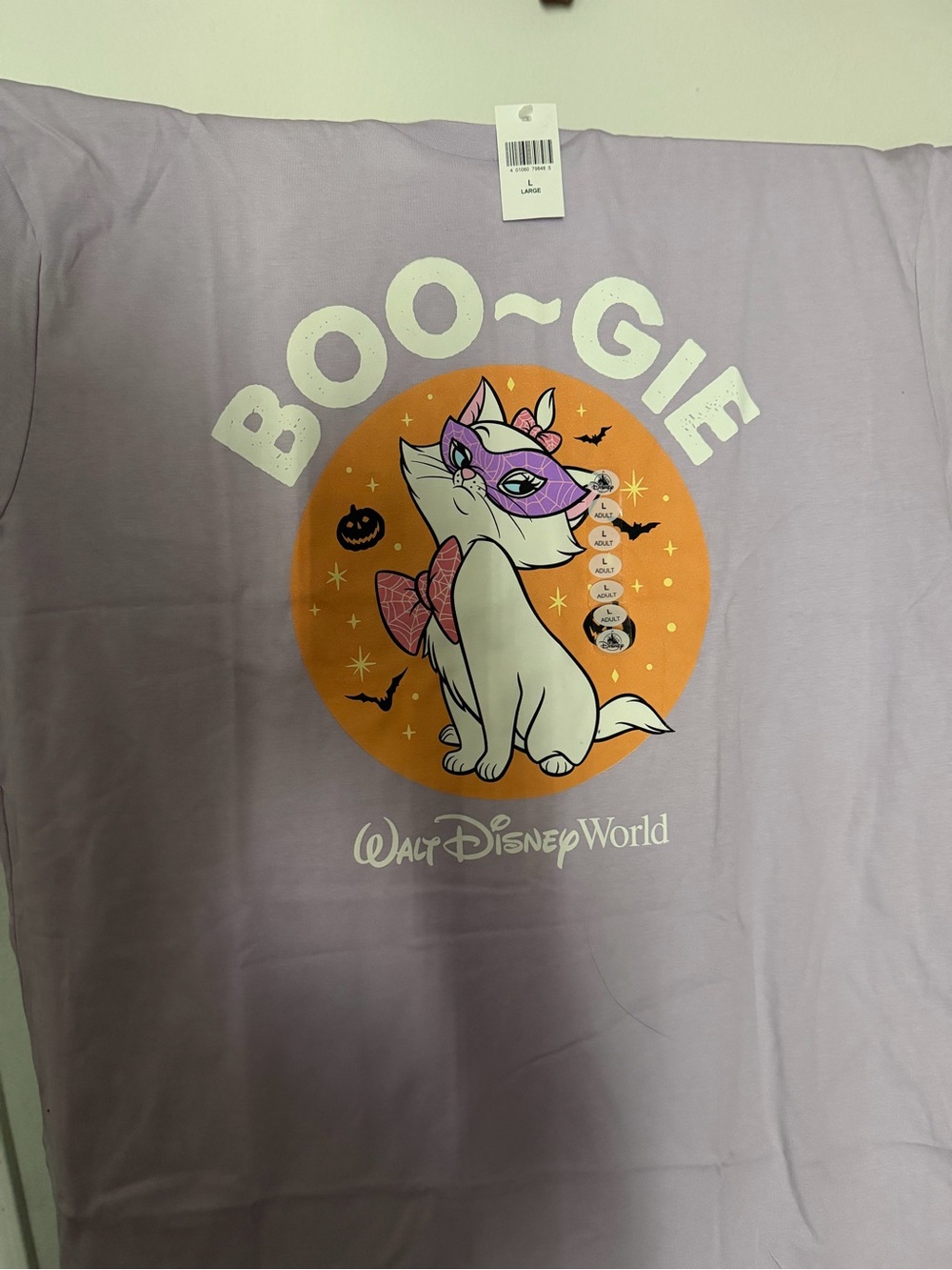 Disney Lavender "Boo~gie" Halloween Cat Graphic Tee